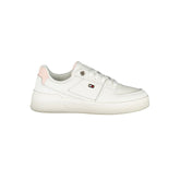 Tommy Hilfiger Elegant White Lace-Up Sneakers with Contrast Detail -   -  Tommy Hilfiger.